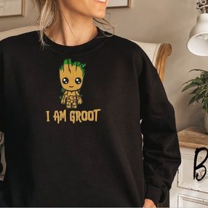 Groot embroidered crewneck sweater